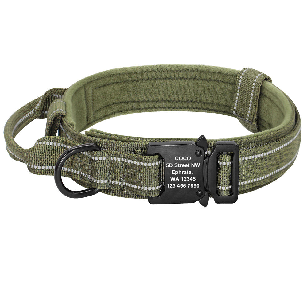 HKM-441299 Reflective Adjustable Nylon Dog Collars for Medium to Large Dogs in Camouflage Colors