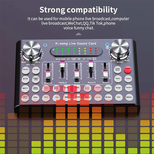 KTX-424531 Portable USB Audio Mixer and Sound Card for PC and Mobile Devices