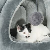 HKM-970323 Cozy Cloth Pet Nest Yurt for Small Dogs - Available in Gray, Light Pink, and Yellow