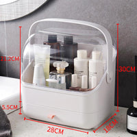 HKM-732115 Large Capacity Dust-Proof Plastic Clamshell Cosmetic Storage Box with Drawer