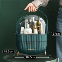 HKM-732115 Large Capacity Dust-Proof Plastic Clamshell Cosmetic Storage Box with Drawer
