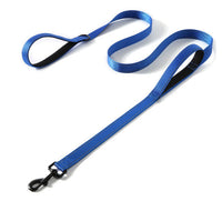 HKM-014163 Double Handle Pet Leash with Reflective Strip and Metal Buckle for Comfort and Convenience