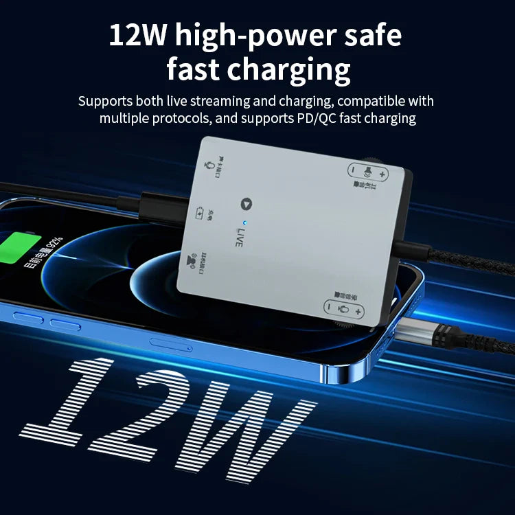 KTX-003155 iPhone 15 and Huawei Type-C Mobile Phone Live Broadcast Sound Card Adapter