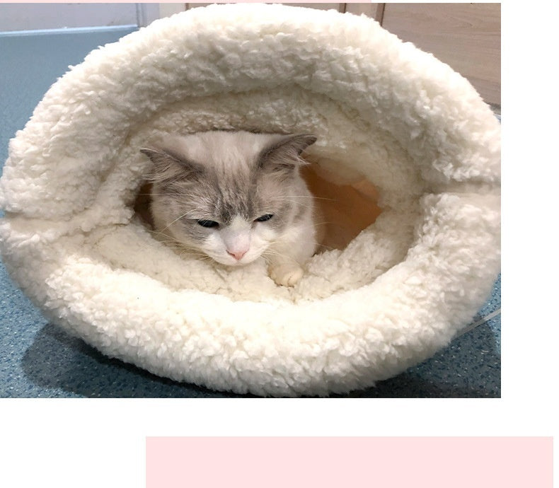 HKM-656147 Thickened Pocketable Winter Cat Nest Sleeping Bag in Blue Rabbit, Pink Deer, Yellow Bear