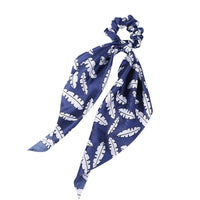 HKM-167827 Korean Style Long Streamer Printed Silk Scarf Hair Tie for Ponytail and Top Knot Styling