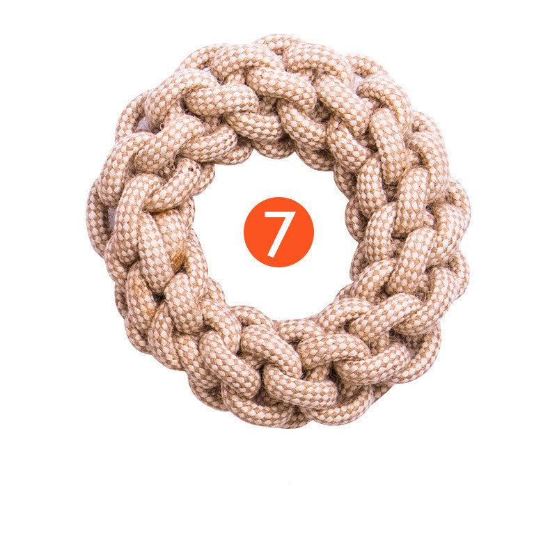 HKM-746899 Puppy Dental Cleaning Cotton Rope Toy for Molar Teeth Care