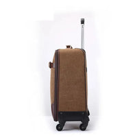 HKM-712211 20 Inch Waterproof Canvas Travel Trolley Luggage Duffel Bag - Large Capacity Black Trunk