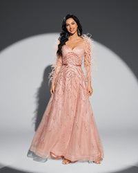 HKM-708883 Elegant Pink Evening Dress for Special Occasions - Model EZ25028
