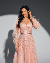 HKM-708883 Elegant Pink Evening Dress for Special Occasions - Model EZ25028