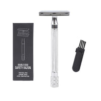 HKM-851667 Manual Pogonotomy Scraper Set with Brush - Black and Silver Finish