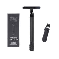 HKM-851667 Manual Pogonotomy Scraper Set with Brush - Black and Silver Finish