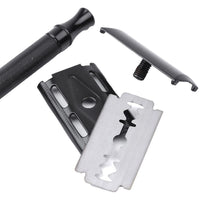 HKM-851667 Manual Pogonotomy Scraper Set with Brush - Black and Silver Finish