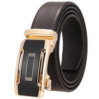 HKM-930515 Men's Custom Size Cowhide Leather Belt - Solid Design, Country of Origin: China