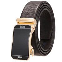 HKM-930515 Men's Custom Size Cowhide Leather Belt - Solid Design, Country of Origin: China