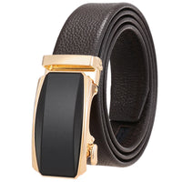 HKM-930515 Men's Custom Size Cowhide Leather Belt - Solid Design, Country of Origin: China