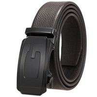 HKM-930515 Men's Custom Size Cowhide Leather Belt - Solid Design, Country of Origin: China