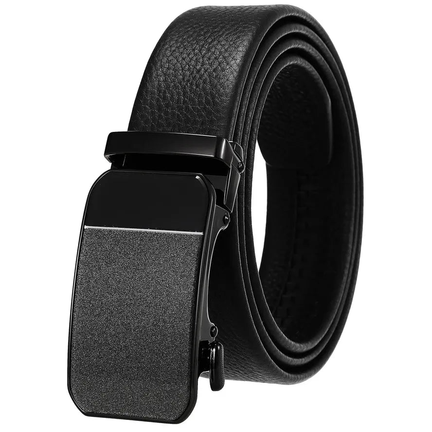 HKM-930515 Men's Custom Size Cowhide Leather Belt - Solid Design, Country of Origin: China