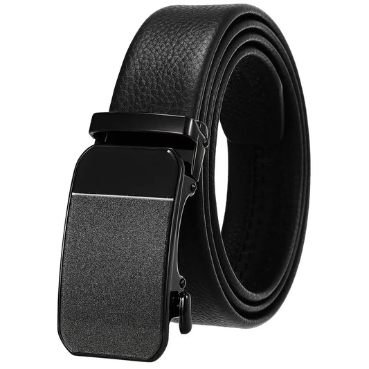 HKM-930515 Men's Custom Size Cowhide Leather Belt - Solid Design, Country of Origin: China
