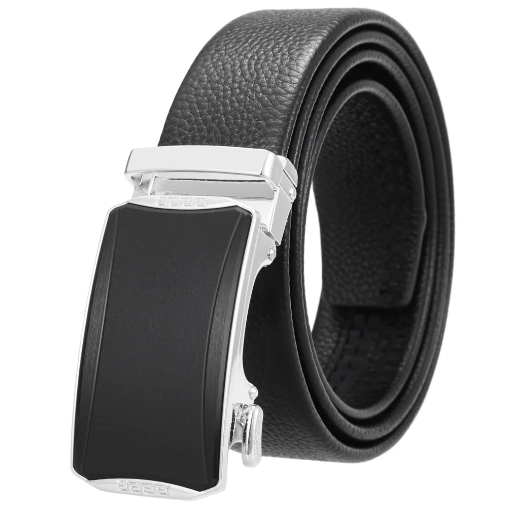 HKM-930515 Men's Custom Size Cowhide Leather Belt - Solid Design, Country of Origin: China