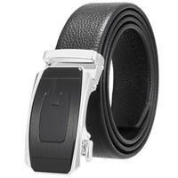 HKM-930515 Men's Custom Size Cowhide Leather Belt - Solid Design, Country of Origin: China