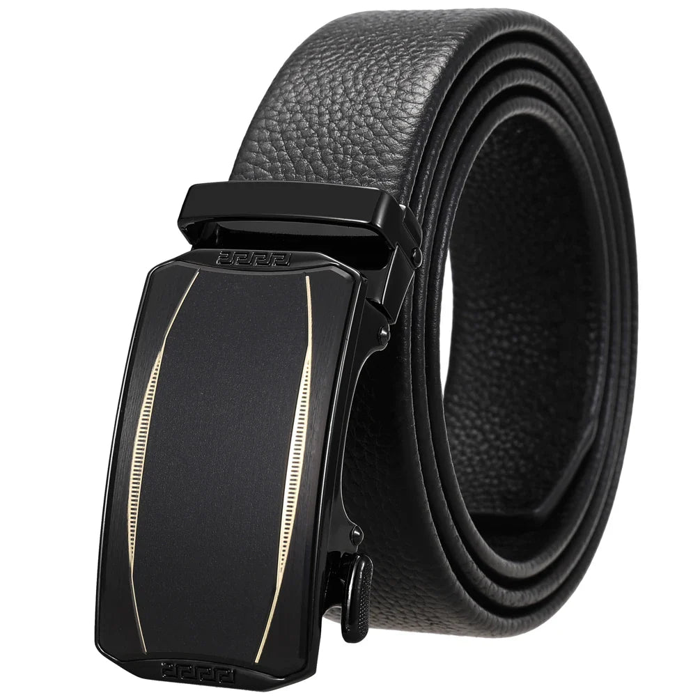 HKM-930515 Men's Custom Size Cowhide Leather Belt - Solid Design, Country of Origin: China