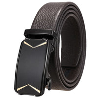HKM-930515 Men's Custom Size Cowhide Leather Belt - Solid Design, Country of Origin: China