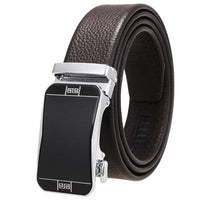 HKM-930515 Men's Custom Size Cowhide Leather Belt - Solid Design, Country of Origin: China