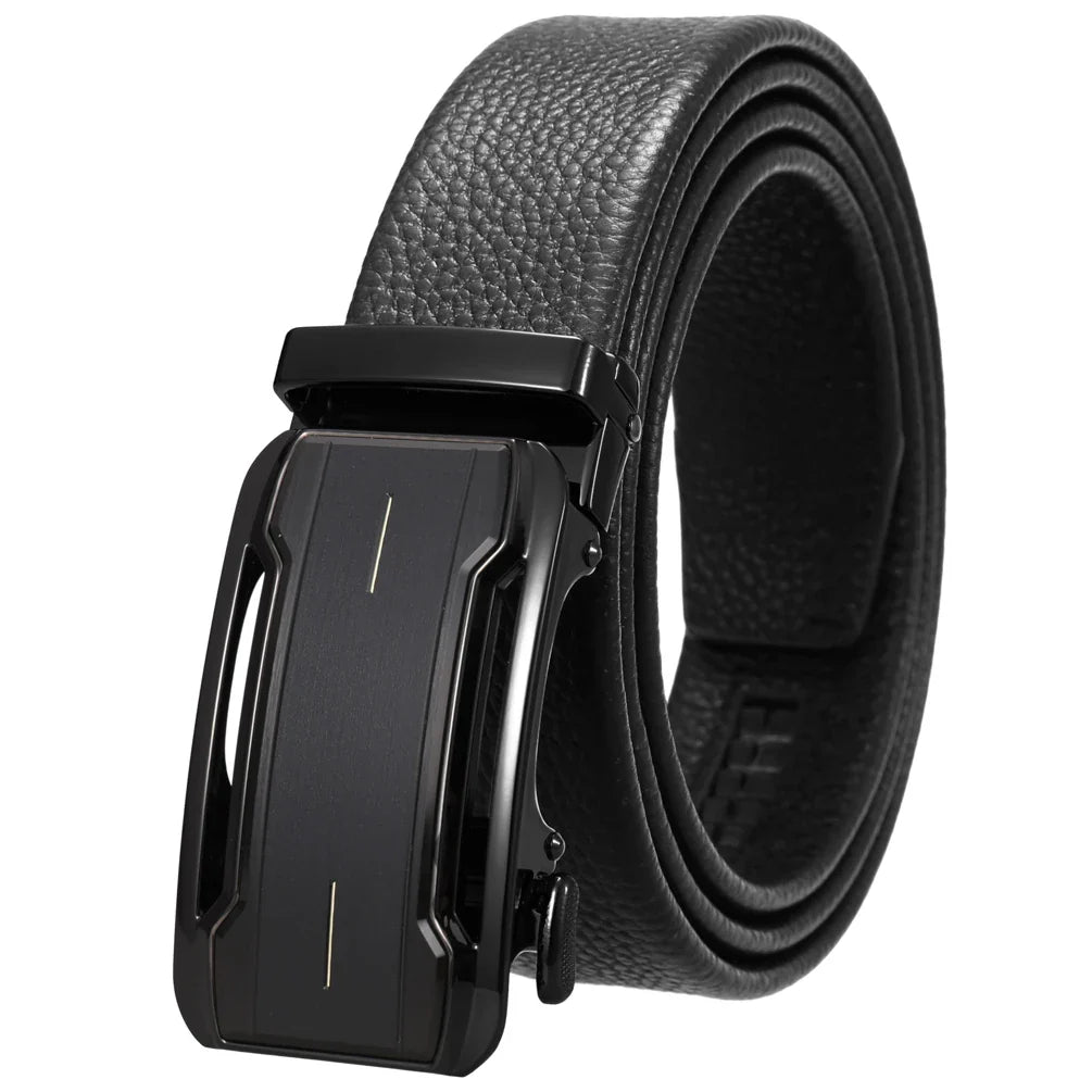 HKM-930515 Men's Custom Size Cowhide Leather Belt - Solid Design, Country of Origin: China