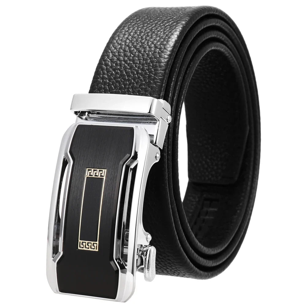 HKM-930515 Men's Custom Size Cowhide Leather Belt - Solid Design, Country of Origin: China