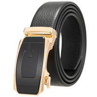 HKM-930515 Men's Custom Size Cowhide Leather Belt - Solid Design, Country of Origin: China