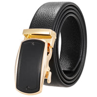 HKM-930515 Men's Custom Size Cowhide Leather Belt - Solid Design, Country of Origin: China
