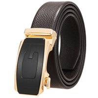 HKM-930515 Men's Custom Size Cowhide Leather Belt - Solid Design, Country of Origin: China