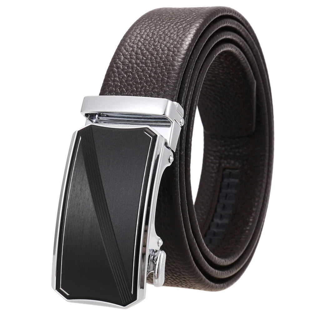 HKM-930515 Men's Custom Size Cowhide Leather Belt - Solid Design, Country of Origin: China