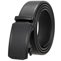 HKM-930515 Men's Custom Size Cowhide Leather Belt - Solid Design, Country of Origin: China