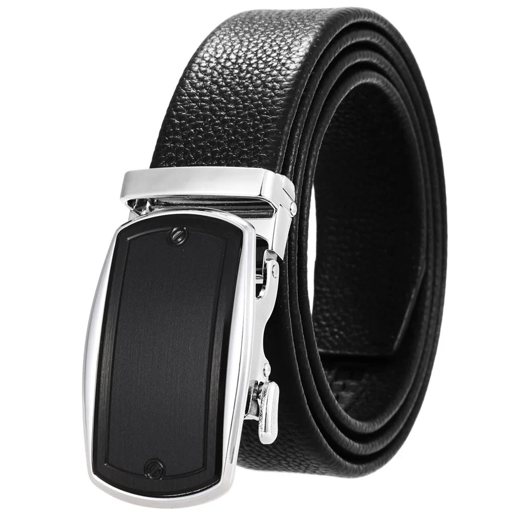HKM-930515 Men's Custom Size Cowhide Leather Belt - Solid Design, Country of Origin: China