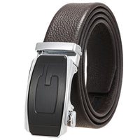 HKM-930515 Men's Custom Size Cowhide Leather Belt - Solid Design, Country of Origin: China