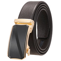 HKM-930515 Men's Custom Size Cowhide Leather Belt - Solid Design, Country of Origin: China
