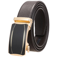 HKM-930515 Men's Custom Size Cowhide Leather Belt - Solid Design, Country of Origin: China