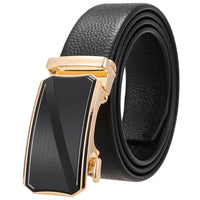HKM-930515 Men's Custom Size Cowhide Leather Belt - Solid Design, Country of Origin: China