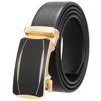 HKM-930515 Men's Custom Size Cowhide Leather Belt - Solid Design, Country of Origin: China