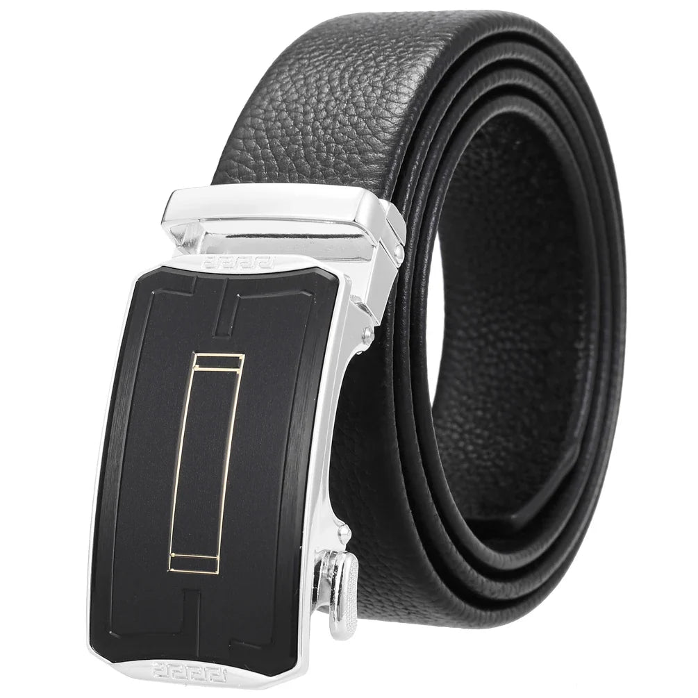 HKM-930515 Men's Custom Size Cowhide Leather Belt - Solid Design, Country of Origin: China