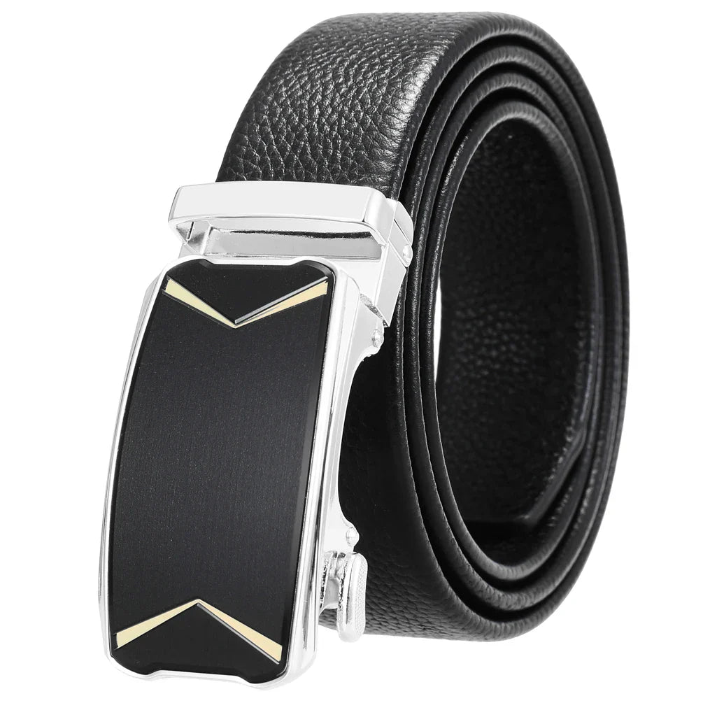 HKM-930515 Men's Custom Size Cowhide Leather Belt - Solid Design, Country of Origin: China
