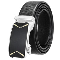 HKM-930515 Men's Custom Size Cowhide Leather Belt - Solid Design, Country of Origin: China
