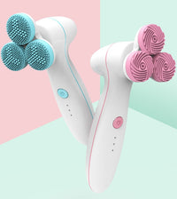 HKM-112019 3D Silicone Cleansing Brush - Gentle Deep Clean for Face with V-Shaped Design and Dual Cleaning Action
