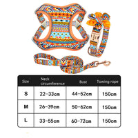 HKM-568083 Cactus Print Vest with Collar, Strap, and Chain for Small to Medium Dogs