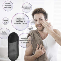 HKM-621139 Silicone Ultrasonic Electric Face Washer with 7-Level Waterproof Technology and Vibrating Cleaning Action