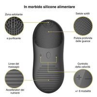 HKM-621139 Silicone Ultrasonic Electric Face Washer with 7-Level Waterproof Technology and Vibrating Cleaning Action