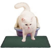 HKM-044755 Double Layer Rice-Shaped Cat Litter Mat - Waterproof EVA Design for Effective Litter Trapping and Easy Cleaning
