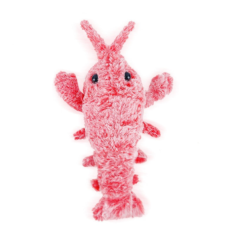 HKM-793491 Flopping Lobster Cat Toy - Catnip-Infused Chew and Kicker with USB Rechargeable and Washable Design for Cats and Small Dogs