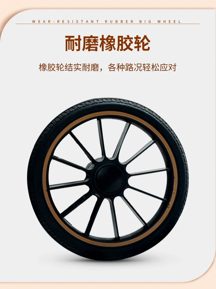 JMT-550346 Pet Stroller with Rubber Wheels for Cats and Dogs – Foldable Design for Easy Transport and Storage